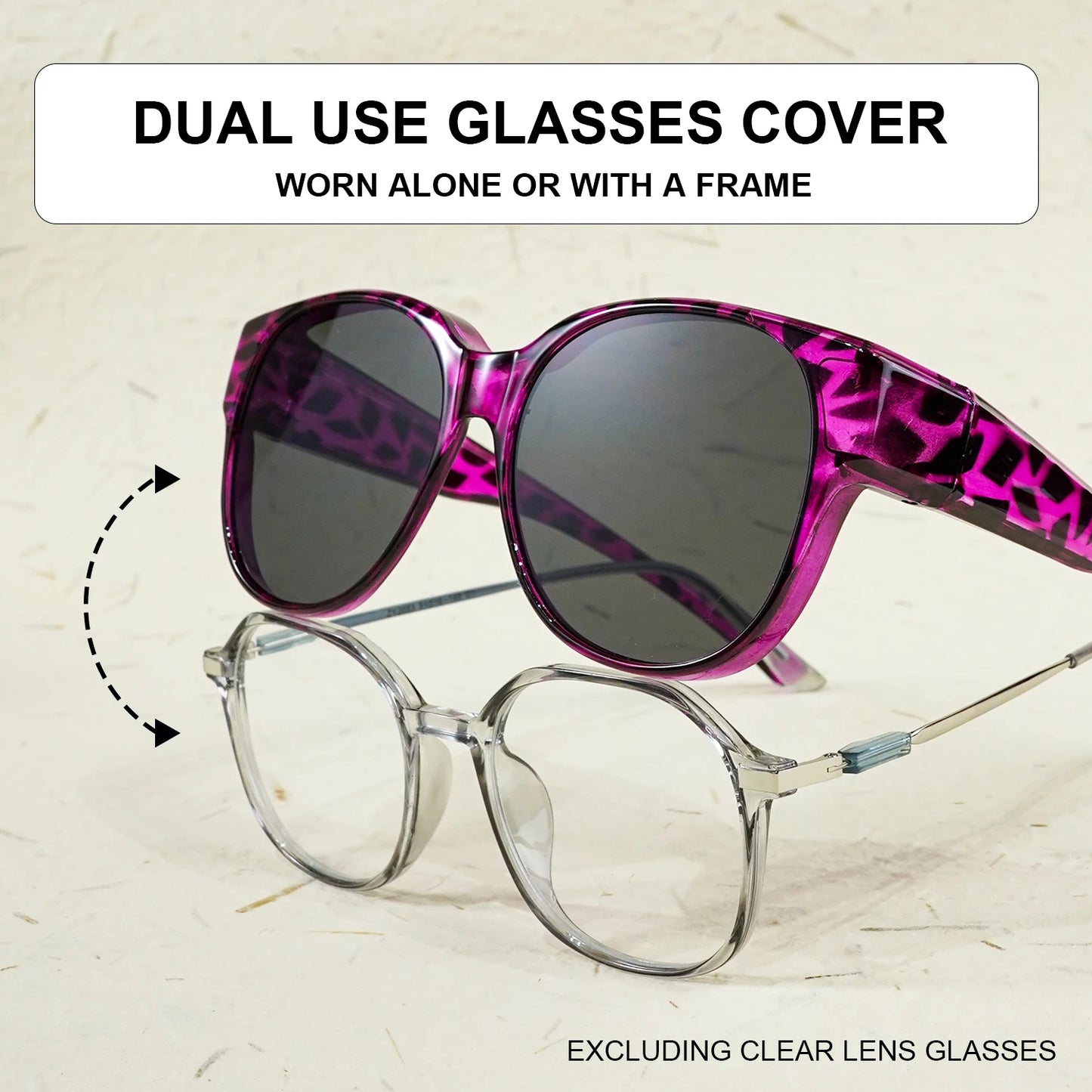 Fit Over Oversized Glasses Fashion Glasses, Perfect Daily Wear, Photo Props, and Gift for Birthday, Valentine's Day