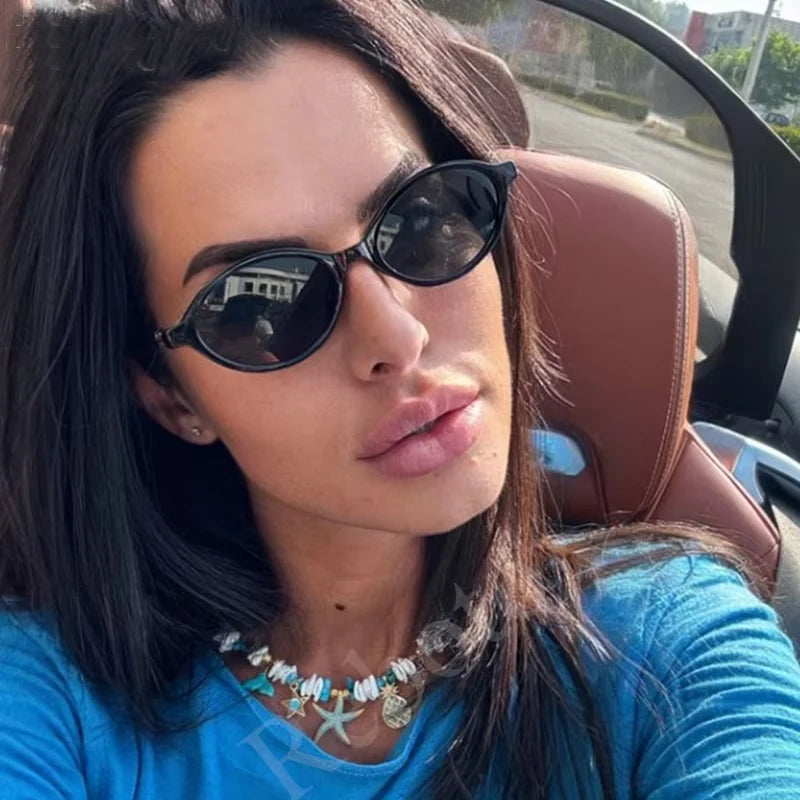 Cute Small Frame Oval Women's Sunglasses Sexy Leopard Retro Luxury Sun Glasses Ladies Fashion Shades Trends Eyewear Unique