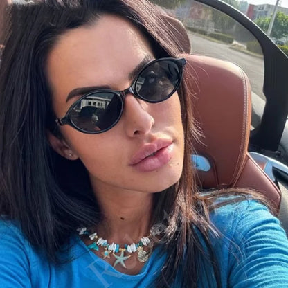 Cute Small Frame Oval Women's Sunglasses Sexy Leopard Retro Luxury Sun Glasses Ladies Fashion Shades Trends Eyewear Unique