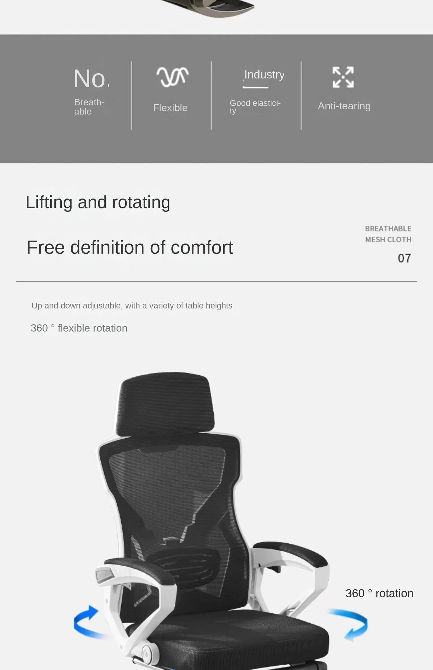Scaun ergonomic rabatabil, scaun de birou confortabil, scaun de calculator pentru casă, cămin studențesc, scaun de gaming cu suport pentru picioare