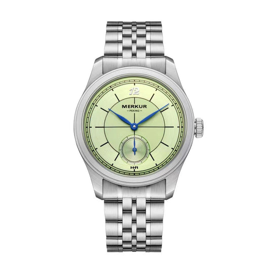 The New MERKUR Cross Line Sector Dial Green Retro Casual Watch for Men Business Series Manual Chorded Watch Metal