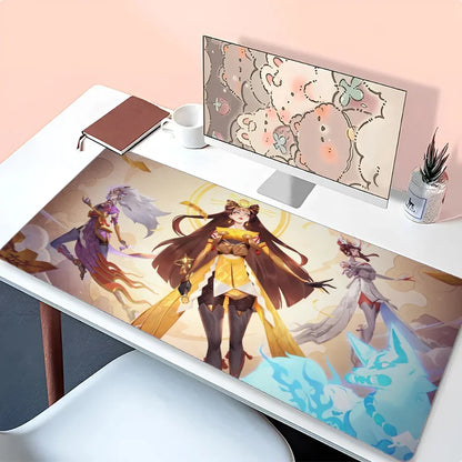 Podkładka pod mysz Amaterasu Kiriko Overwatch, mata na biurko z podkładką, akcesoria gamingowe Prime Gaming, XXL mata pod klawiaturę i podkładka ochronna
