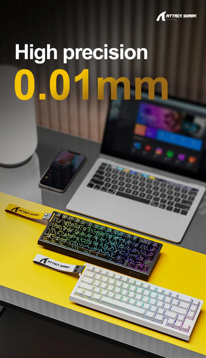 X68HE ATTACK SHARK Magnetic Gaming Keyboard Mechanical Wired for Pro Gaming 0.01mm Rapid Trigger 8000Hz SOCD/Rs 0.125ms 128K Rate
