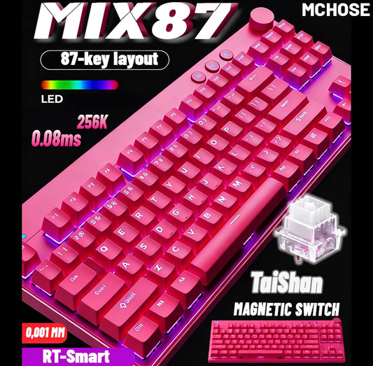 MCHOSE MIX87 Wired Gaming Keyboard Magnetic Switch Keyboard 8K+256K Esport 0.08ms Low Latency E-Sports Custom Gamer Accessories