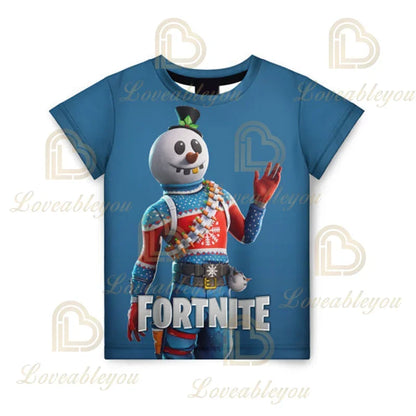 New Fortnite Summer T-Shirt Boys Cartoon Cute Tee Short Sleeve Shirt Men Women Children T-shirts Teenager Tee Streetwear Tops
