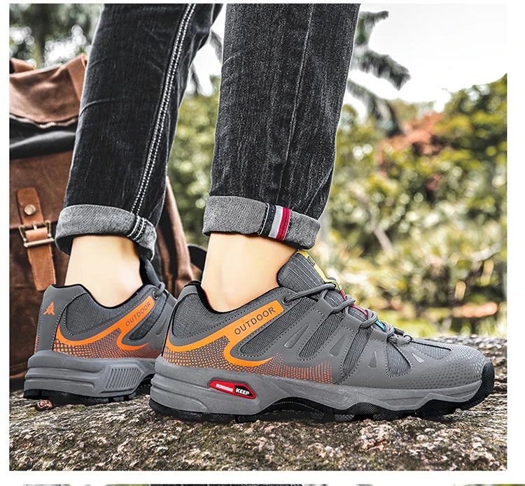 New Outdoor Men's Shoes Men's Anti-Slip Mountaineering Shoes Travel Hiking Adventure Footwear Fashionable Casual Sneakers
