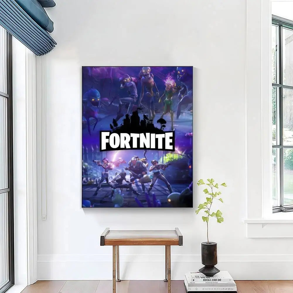 Αφίσα-αυτοκόλλητο cool F-FORTNITE υψηλής ευκρίνειας, ιδανική για αναβάθμιση των τοίχων στο σπίτι και στο δωμάτιο, διαθέσιμη σε ποικιλία στυλ.