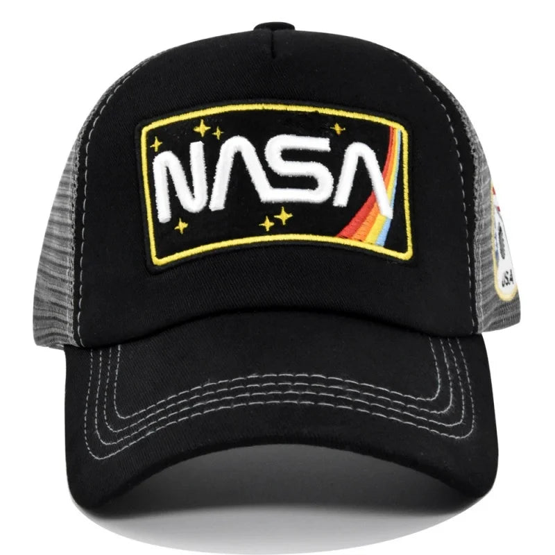 Wysokiej jakości czapka baseballowa 3D z haftem NASA, letnia czapka z siateczki w stylu color block, męska i damska czapka typu duckbill do noszenia na co dzień na świeżym powietrzu