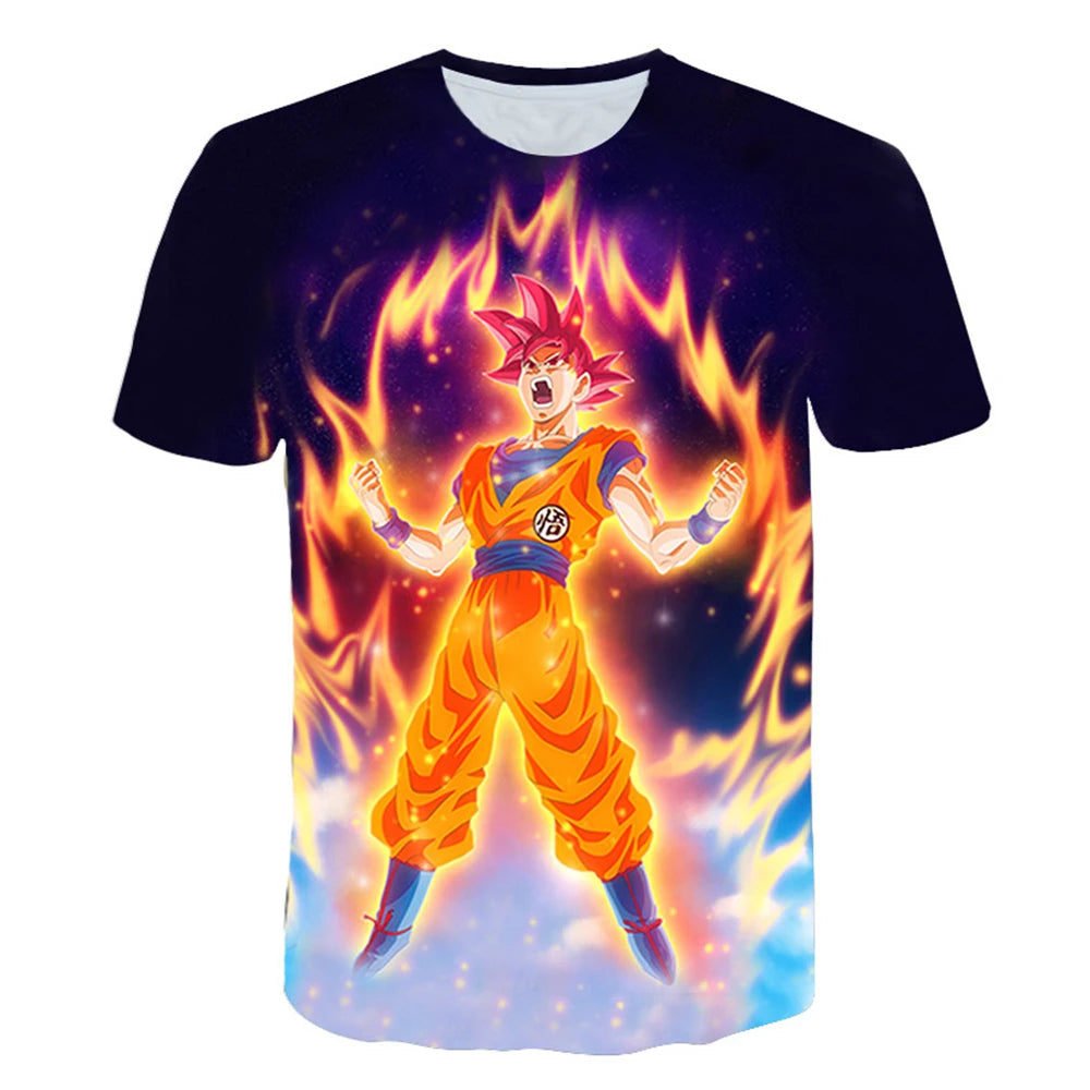 Koszulka Dragon Ball dla dzieci i dorosłych – koszulka z postacią z anime Son Goku w wersji Super Saiyan – koszulka dla chłopców – odzież dziecięca – letnie koszulki