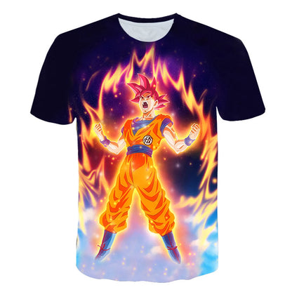 Koszulka Dragon Ball dla dzieci i dorosłych – koszulka z postacią z anime Son Goku w wersji Super Saiyan – koszulka dla chłopców – odzież dziecięca – letnie koszulki