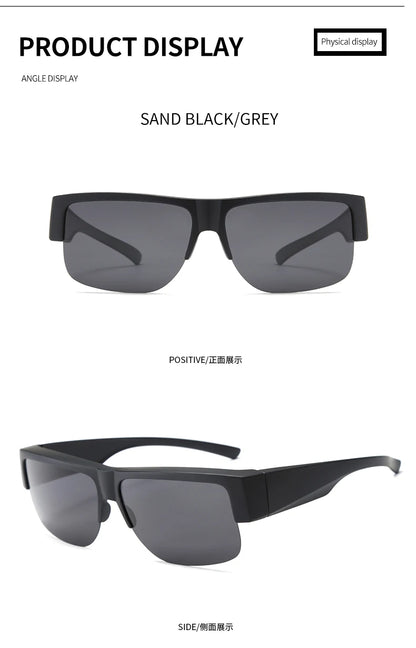 Men For Polarized Sunglasses Myopia Wear Over Prescription Glasses Photochromic Black Lens Half Frame Glasses Vintage Eyewear