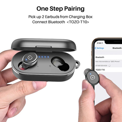 TOZO T10 Bluetooth 5.3 Earphones ,Wireless Headphones , AI Enhanced Calling With Deep Bass, IPX8 Waterproof Earbuds ,45H Play
