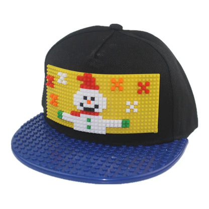 Karikatūrinės „Patchwork“ beisbolo kepurės, „DIY“ blokai, „Snapback“ kepurės, hiphopo kepurės vyrams ir moterims, nuimami „Pixels“ elementai, „Dad Hats“ kepurės, kepurės vaikams ir suaugusiems