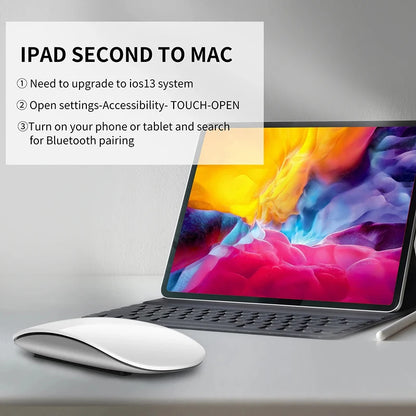 Ratón inalámbrico Magic de modo dual Bluetooth, táctil, delgado, recargable y ergonómico para MacBook Air Pro, PC, laptop, ordenador portátil y notebook 2026