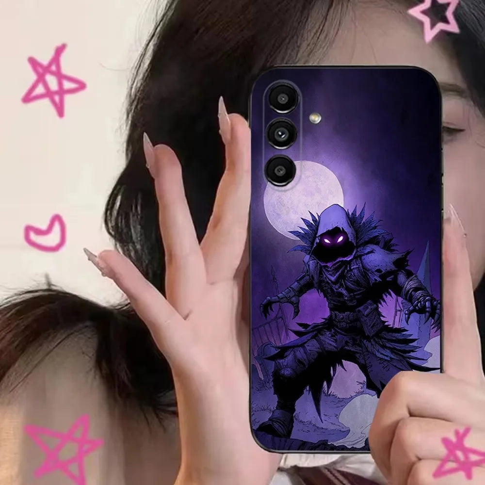 Калъф за телефон R-Royales F-Fortnites за Samsung S24,S21,S22,S23,S30,Ultra,S20,Plus,Fe,Lite,Note,10,9,5G, черен мек калъф