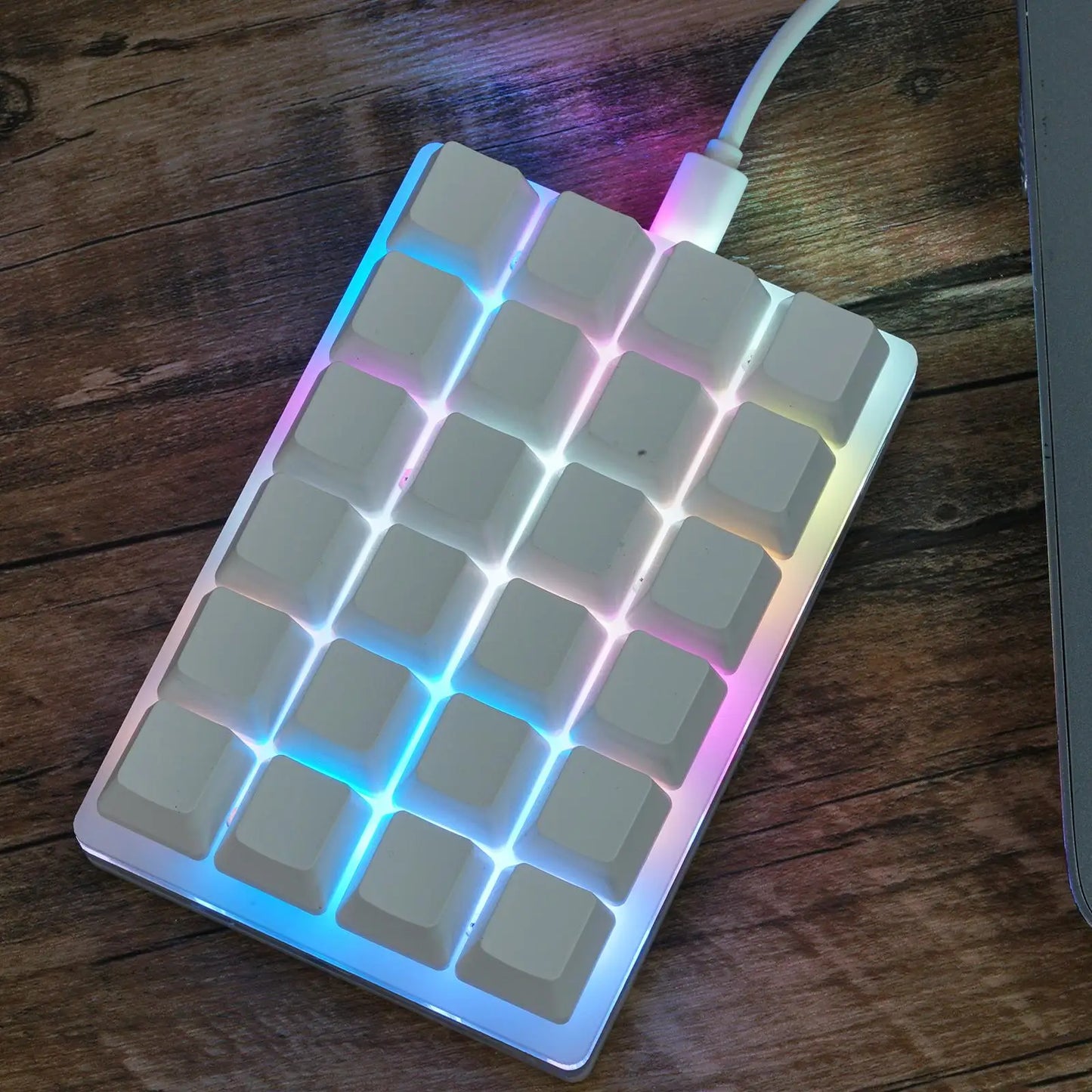 Mini-USB Custom Mechanische Tastatur mit 24 Tasten, Schwarz/Weiß, Gaming-Tastatur, Sayo-Gerät, programmierbares Shortcut-Keypad mit Makrotasten