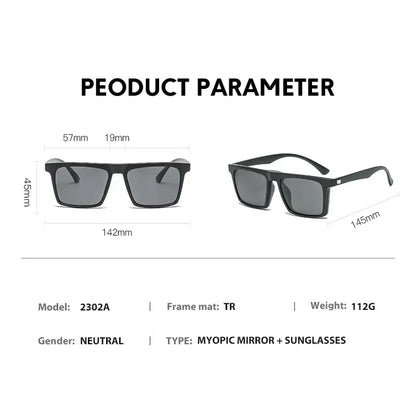 Myopia Polarized Magnet Sunglasses Women Men Clip On Glasses Square Optic Spectacle 6 In 1 Eyeglass Frames -0.5 TO -10