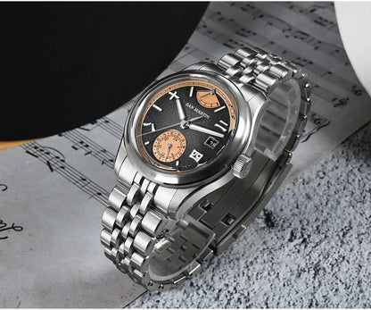 San Martin 39mm Miyota 9132 Power Reserve Display Men Luxury Sport Watch Automatic Mechanical Waterproof Original Design SN0144