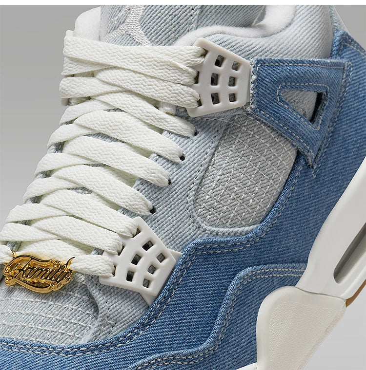 Nike äkta JORDAN stötdämpande mid-top basket skor i denim för damer med luftkudde IB6716-100