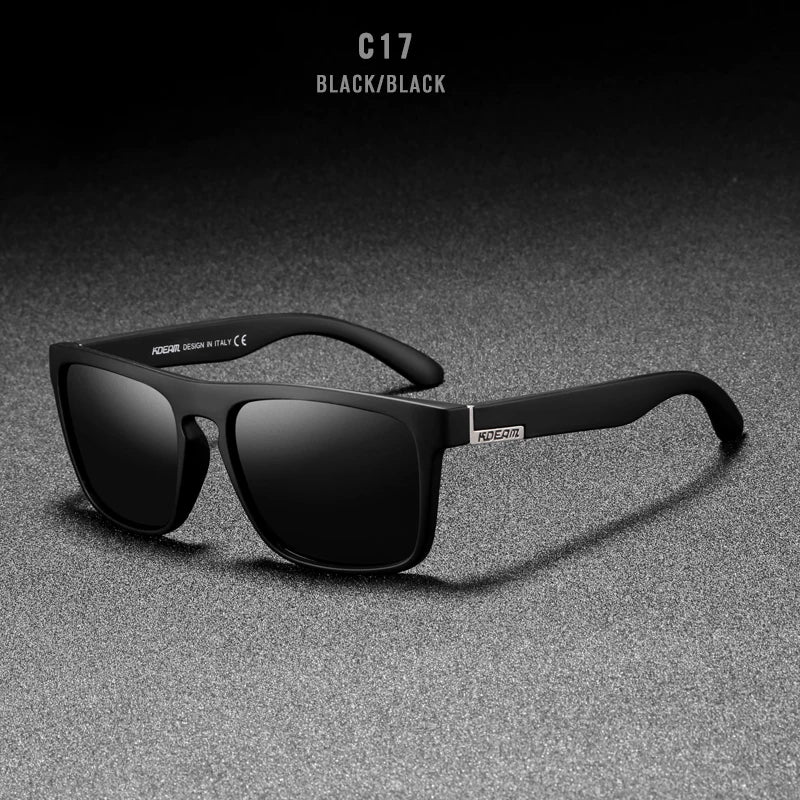 KDEAM Polarized Designer Square Sunglasses Men or Women Elastic Paint Frame Mirror Sun Glasses 17 Colors Available