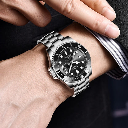 LIGE men’s watch – Quartz chronograph, water-resistant, casual yet professional style, a luxury fashion accessory from a leading brand.