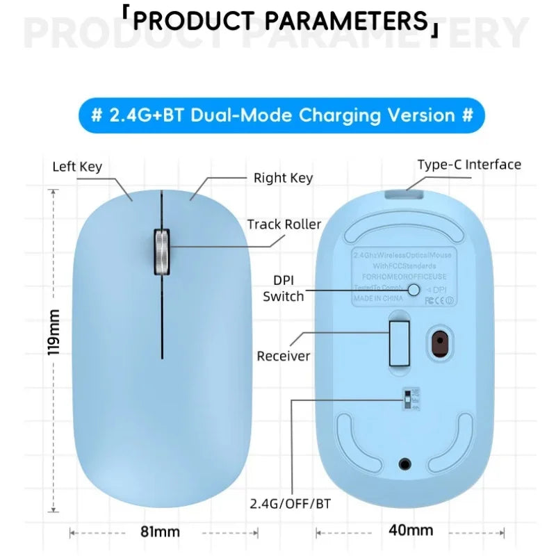 Lenovo Bluetooth Wireless Mouse 2.4G Dual Mode DPI Adjustable Type-C Rechargeable Silent Ergonomic Portable Office Mouse 2026