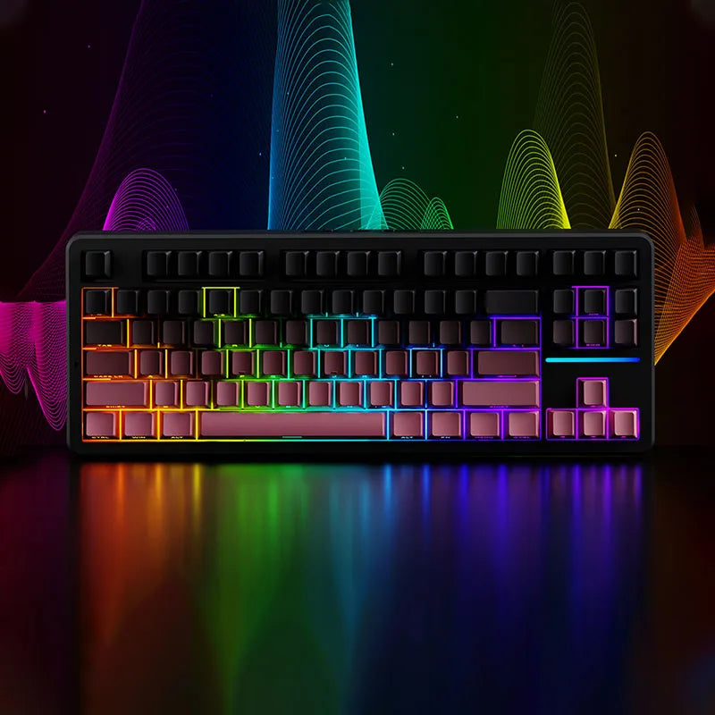 EWEADN X87 Pro Ergonomics Keyboard Mechanical Kids Side Engraving Wireless Bluetooth Triple Gaming 2.4G RGB 87 Layout Customized