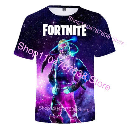 T-shirt de verão Raven Ultima Knight F-Fortnite, t-shirt masculina com estampado 3D Banana Peely, tops de jogo Battle Royale, presentes de aniversário