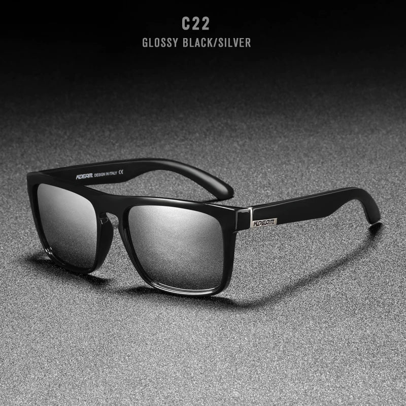 KDEAM Polarized Designer Square Sunglasses Men or Women Elastic Paint Frame Mirror Sun Glasses 17 Colors Available