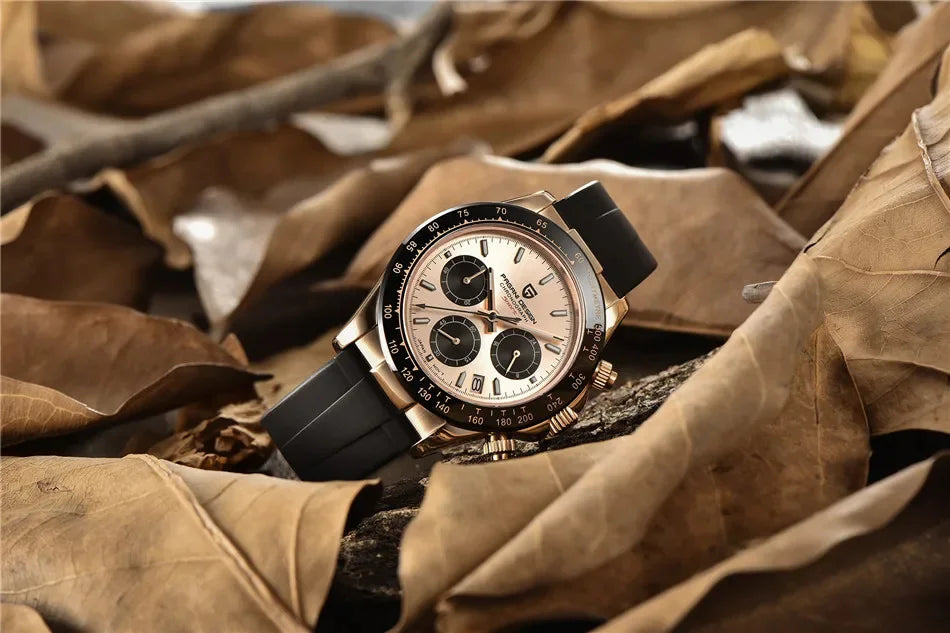 Nuevo original PAGANI DESIGN PD-1664 reloj de pulsera de lujo para hombre con movimiento de cuarzo japonés VK63, cristal de zafiro, cronógrafo impermeable dorado