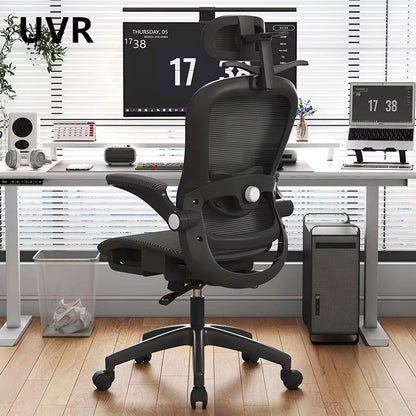 UVR Gaming Computer Chair Can Sit Reclining Lift Ergonomic Armchair Living Room Backrest Boss Chair Mesh Office Chair Furniture