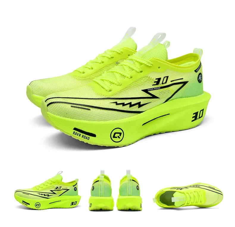 Zapatillas deportivas de carbono para hombre, antideslizantes, acolchadas, cómodas, para carreras, entrenamiento y running; zapatillas de tenis de malla, informales para mujer