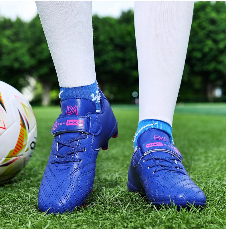 Nouveaux enfants bottes de Football sport société terrain garçon chaussures de Football Futsal rapide intérieur Sneaker Original cheville crampons botte de Football