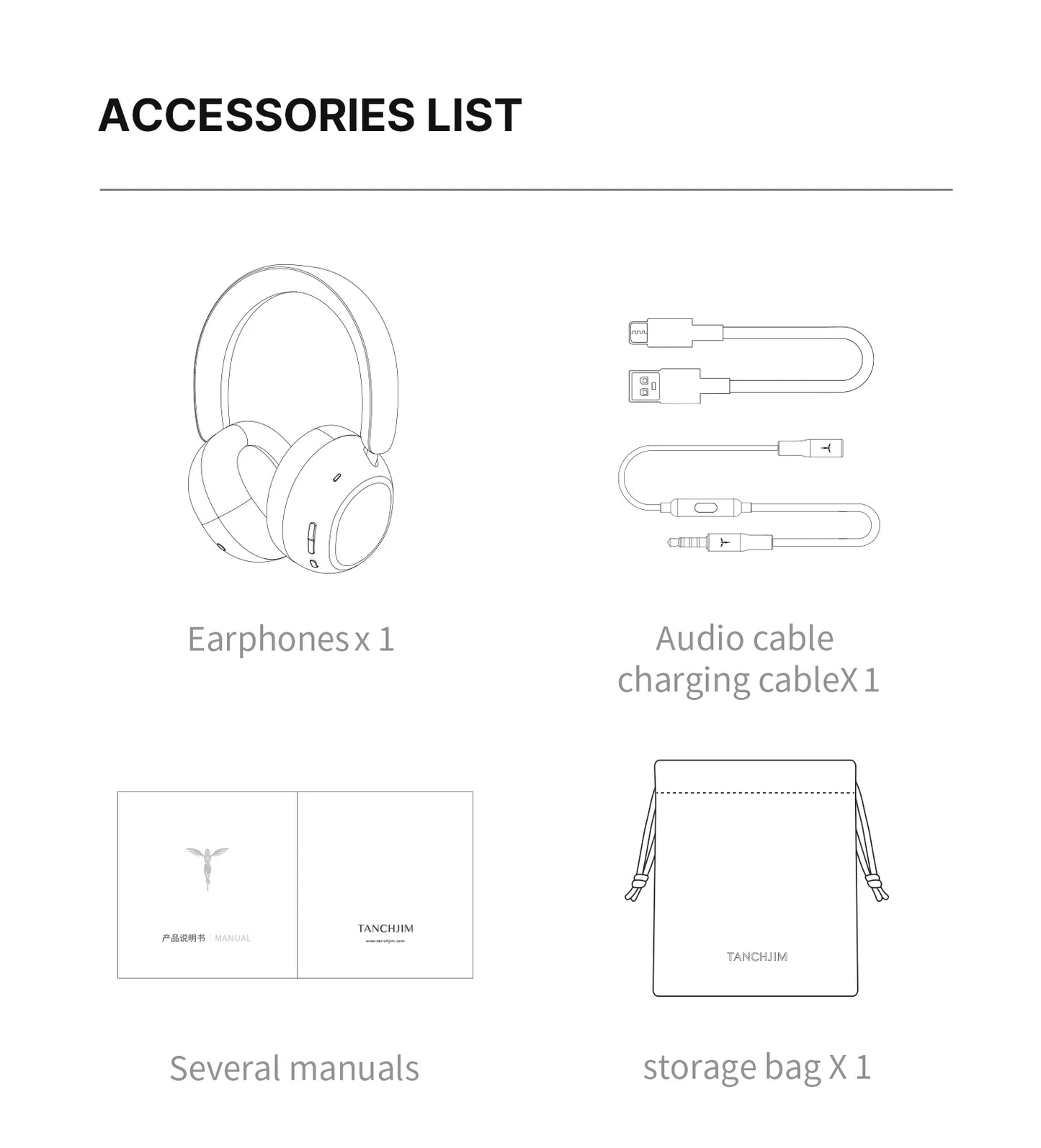 TANCHJIM RITA HiFi Bluetooth Headset Wireless/Wired LDAC ANC・ENC 40mm DMT5 Dynamic Driver Bluetooth 6.0 + 3.5mm Gaming Over-Ear