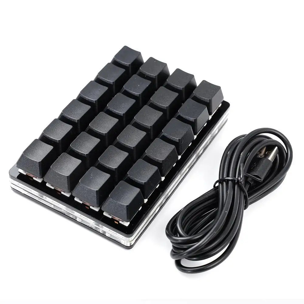 Mini-USB Custom Mechanische Tastatur mit 24 Tasten, Schwarz/Weiß, Gaming-Tastatur, Sayo-Gerät, programmierbares Shortcut-Keypad mit Makrotasten