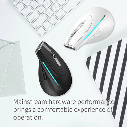 Mouse verticale ergonomico F-36 2.4G+BT1+BT2 wireless per mano destra e sinistra, mouse da gaming ottico USB per computer e laptop