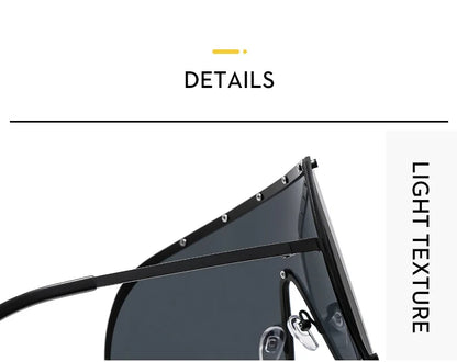 2025 Oversized Metal Rimless Integrated Windproof Sunglasses For Women Trends Y2k Luxury Brand Design Sun Glasses Unisex UV400