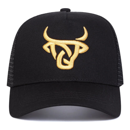 Unisex beisbolo kepurės su siuvinėjimu „Ox Head“, pavasario ir vasaros lauko reguliuojamos kasdieninės kepurės, „Dad Hat“ kepurės, apsaugančios nuo saulės