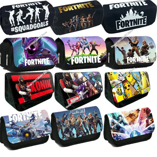 Fortnite Anime Pencil Bag Kawaii Pencil Case Large Capacity Waterproof Handheld Cosplay Pencil Pouch Office Stationery Gift Toy