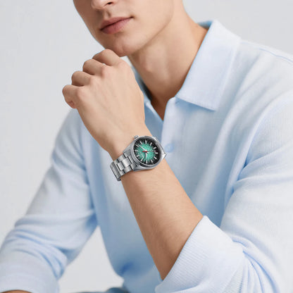 BERNY men’s watch – Quartz watch, sapphire crystal, luminescent hands, water-resistant to 10 ATM, made entirely of stainless steel – Elegant and casual style, ideal for everyday wear or professional occasions