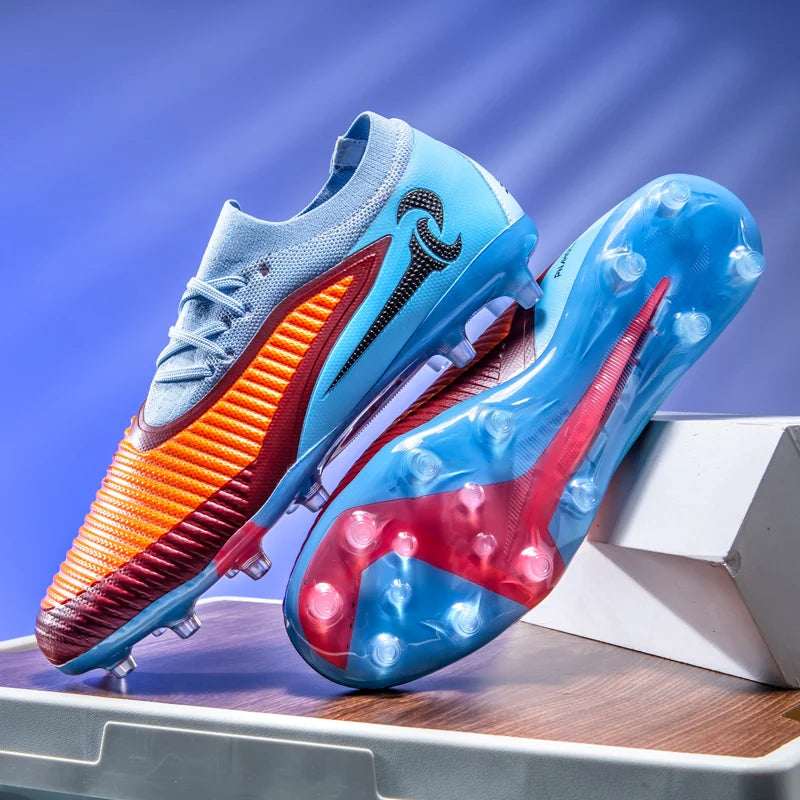 Nouvelles chaussures de football pour hommes, ultralégères, pour l'entraînement en extérieur, livraison directe, chaussures de foot à crampons longs FG antidérapantes