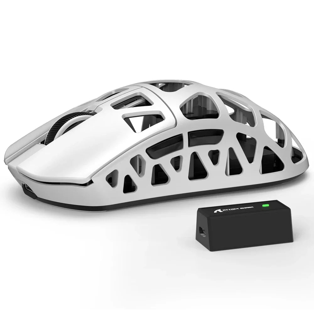 ATTACK SHARK R3 Magnesium Alloy Gaming Mouse 8K Wireless Superlight Mouse, PAW3395 Sensor, 26000 DPI, 8000Hz Polling Rate, Bluetooth, 2.4G & Wired Gaming Mouse