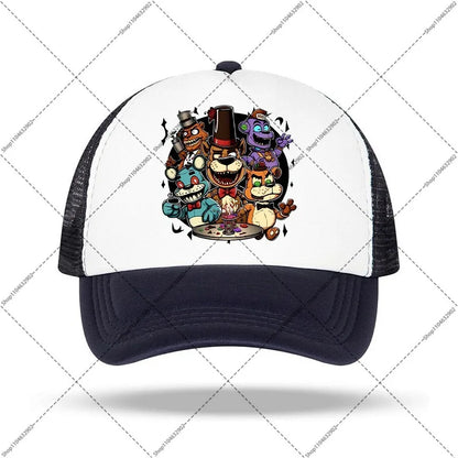 FNAF beisbolo kepurė „Five Nights at Freddy’s“ unisex kepurės nuo saulės su animacinių filmų ir anime motyvais, berniukams ir mergaitėms skirtos mados kepurės, gimtadienio šventės dovanos