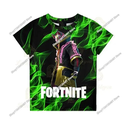 Anime Fortnite T-Shirts Girl Clothing T-Shirt Boys White Cartoon Tees Baby Summer Shirts Cute Printed Tops Costume