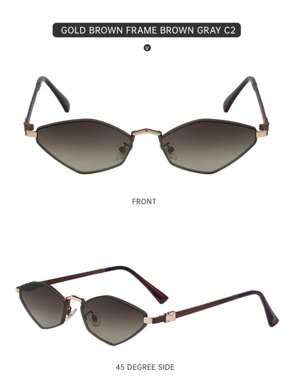 Small Frame Hexagon Punk Sunglasses Women 2026 Luxury Brand Polygon Sun Glasses For Ladies Classic Shades Cat Eye Eyewear