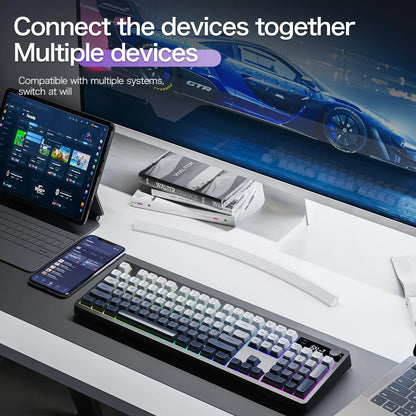 XUNFOX TK100 tastiera wireless 2.4 Bluetooth dual-mode gaming silenziosa per ufficio e notebook, universale