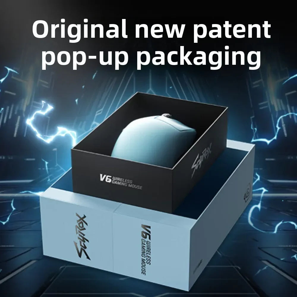 SCYROX V6 nem porózus vezeték nélküli esport egér, 40g, 750IPS, 8k vevőegységgel, gyors válaszidővel, 3950, prémium minőségű 8KHz gaming egér