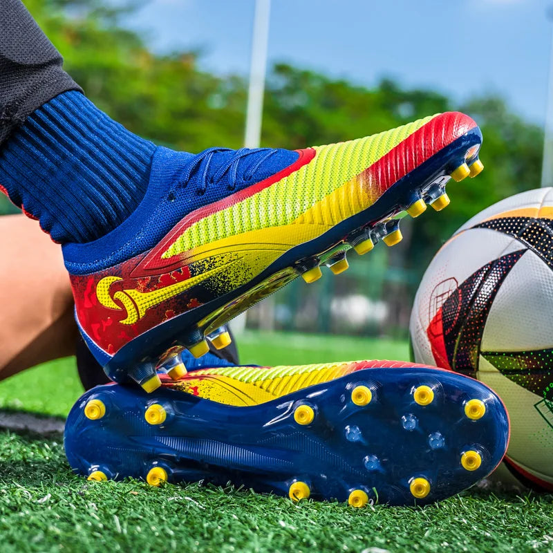 Nouvelles chaussures de football pour hommes, ultralégères, pour l'entraînement en extérieur, livraison directe, chaussures de foot à crampons longs FG antidérapantes