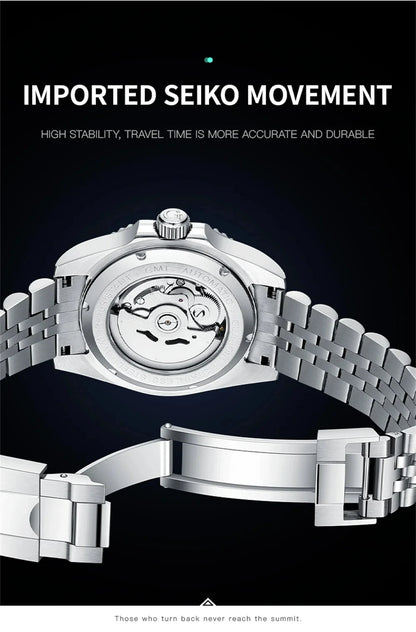 GUANQIN GMT Men's Watches 2025 New Automatic Watch Men NH34 Mechanical Wristwatch Sapphire Glass Stainless Steel Clock Left Hand