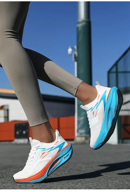 Nuove scarpe da running con piastra in carbonio per maratona, da uomo e donna, sportive, traspiranti, leggere, comode, antiscivolo e casual
